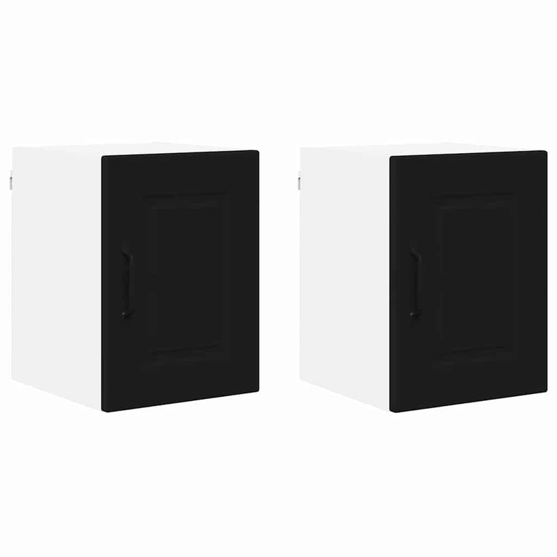 Casa si Gradina - Mobilier - Comode si corpuri - Corpuri bucatarie - Dulap suspendat de bucatarie cu usa 2 pcs Negru 30 x 31 x 40 cm - Infinity.ro