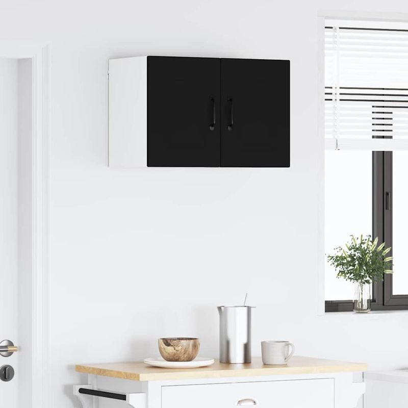 Casa si Gradina - Mobilier - Comode si corpuri - Corpuri bucatarie - Dulap suspendat de bucatarie cu usa 2 pcs Negru 30 x 31 x 40 cm - Infinity.ro