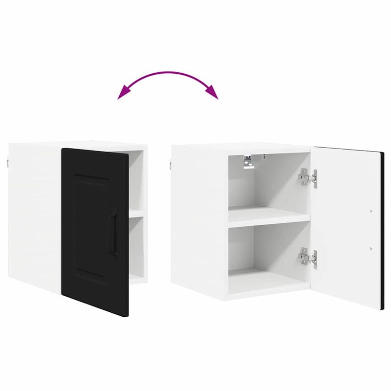 Casa si Gradina - Mobilier - Comode si corpuri - Corpuri bucatarie - Dulap suspendat de bucatarie cu usa 2 pcs Negru 30 x 31 x 40 cm - Infinity.ro