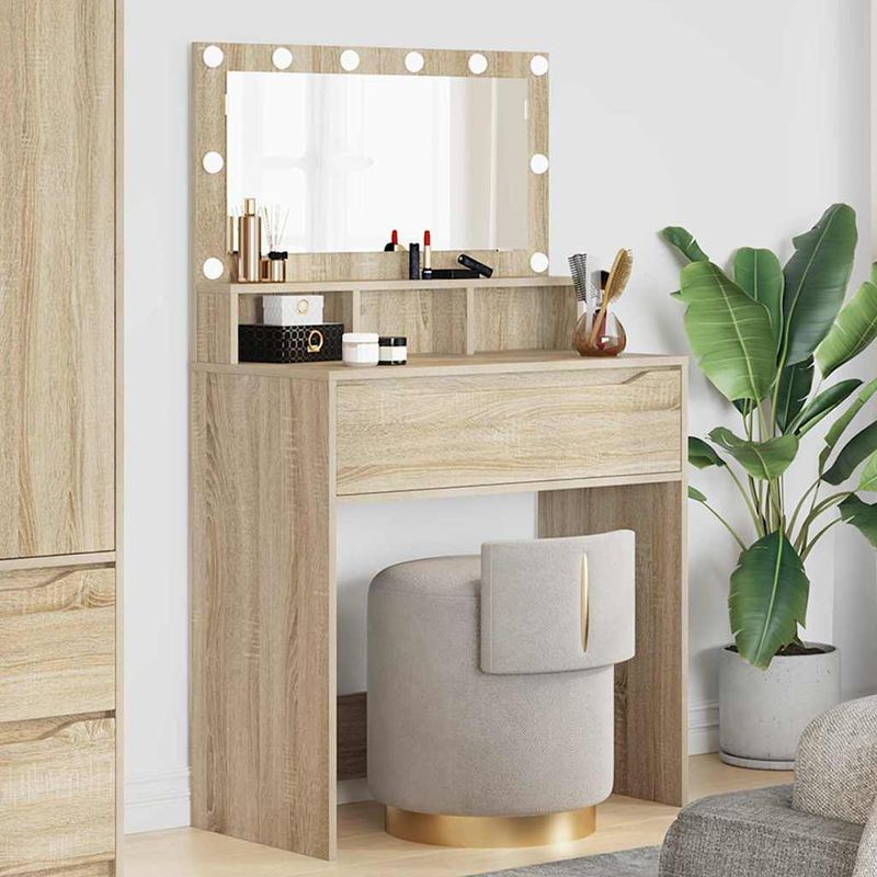Casa si Gradina - Mobilier - Comode si corpuri - Masute de toaleta - Mese de toaleta pentru dormitor cu sertar Stejar Sonoma - Infinity.ro