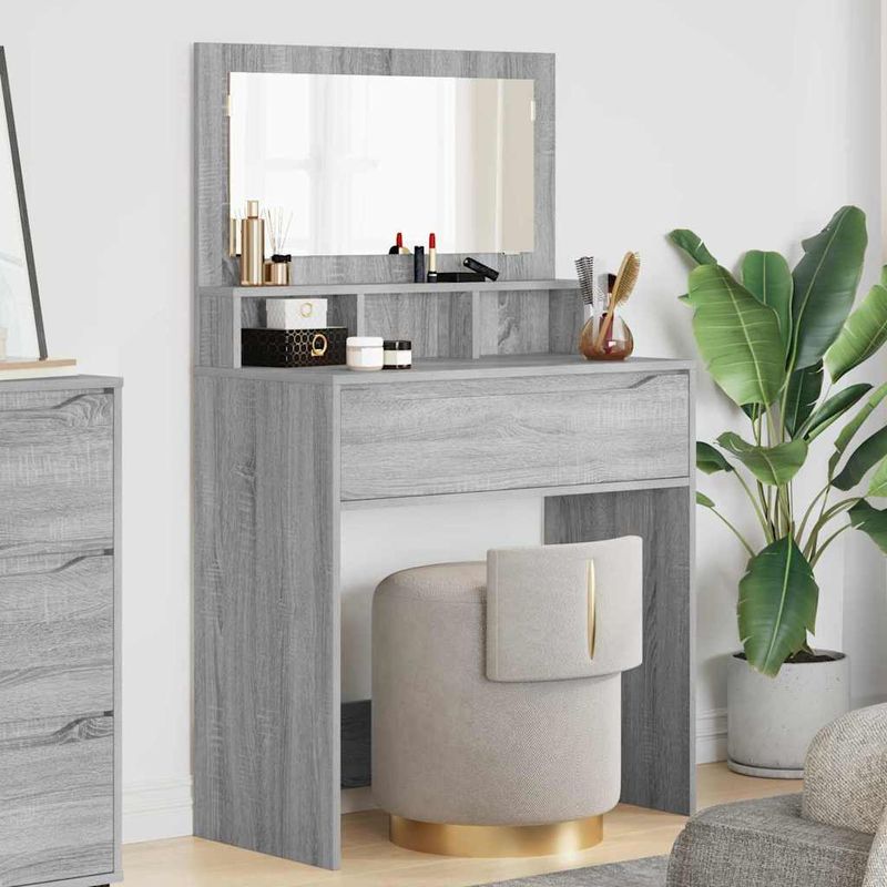 Casa si Gradina - Mobilier - Comode si corpuri - Masute de toaleta - Mese de toaleta pentru dormitor Gri Sonoma 80 x 39,6 x 135 cm - Infinity.ro