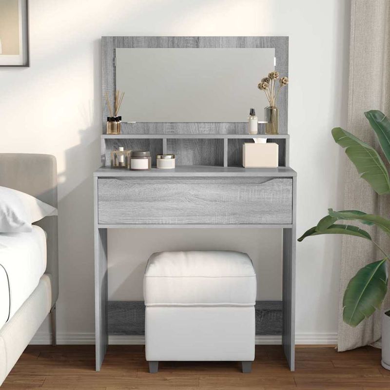 Casa si Gradina - Mobilier - Comode si corpuri - Masute de toaleta - Mese de toaleta pentru dormitor Gri Sonoma 80 x 39,6 x 135 cm - Infinity.ro