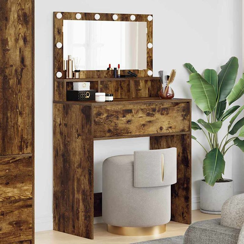 Casa si Gradina - Mobilier - Comode si corpuri - Masute de toaleta - Mese de toaleta pentru dormitor cu sertar Stejar fumuriu - Infinity.ro