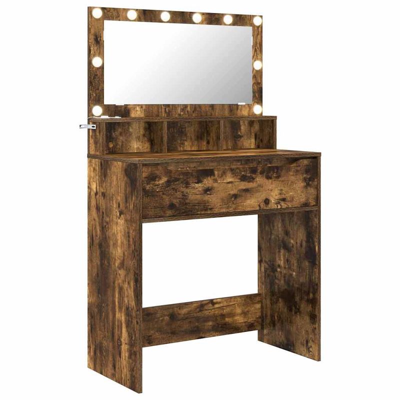 Casa si Gradina - Mobilier - Comode si corpuri - Masute de toaleta - Mese de toaleta pentru dormitor cu sertar Stejar fumuriu - Infinity.ro