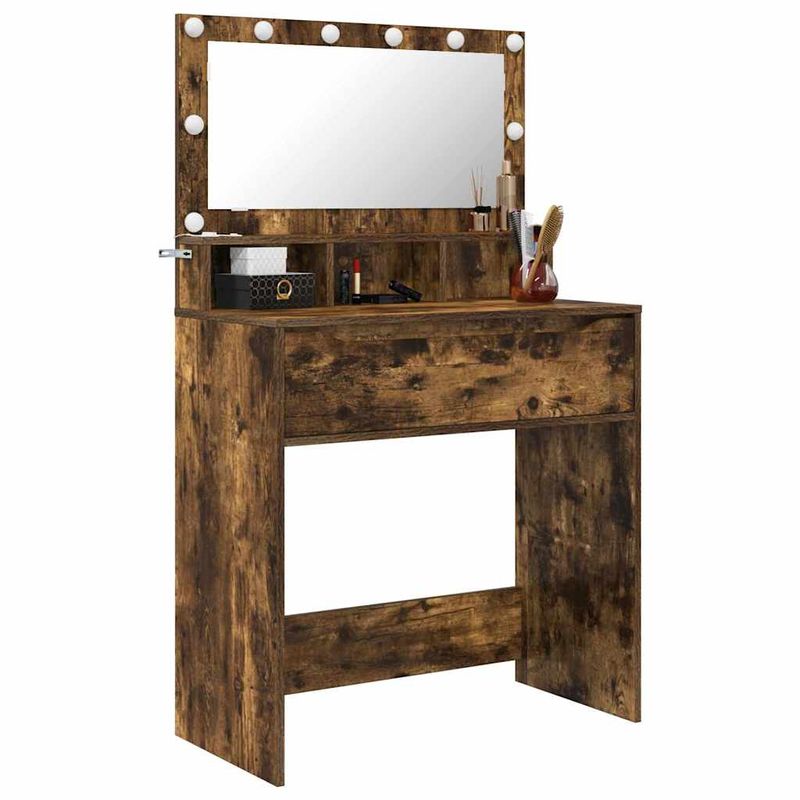 Casa si Gradina - Mobilier - Comode si corpuri - Masute de toaleta - Mese de toaleta pentru dormitor cu sertar Stejar fumuriu - Infinity.ro