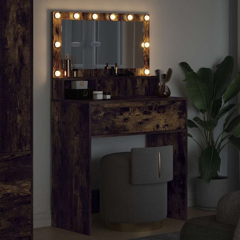 Casa si Gradina - Mobilier - Comode si corpuri - Masute de toaleta - Mese de toaleta pentru dormitor cu sertar Stejar fumuriu - Infinity.ro