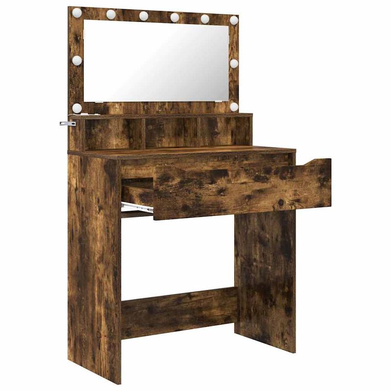 Casa si Gradina - Mobilier - Comode si corpuri - Masute de toaleta - Mese de toaleta pentru dormitor cu sertar Stejar fumuriu - Infinity.ro