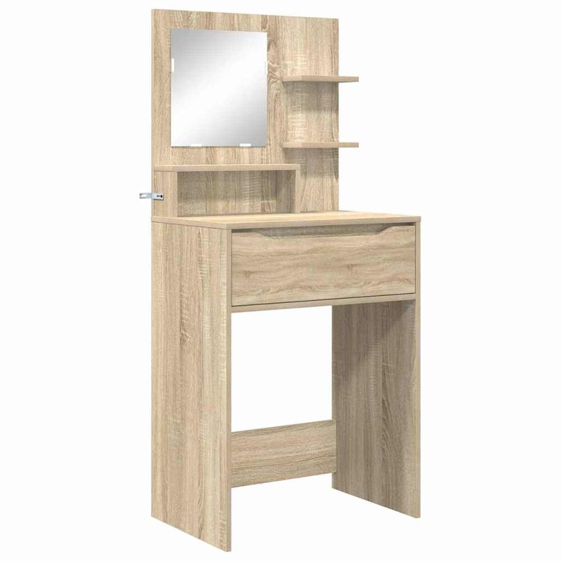Casa si Gradina - Mobilier - Comode si corpuri - Masute de toaleta - Mese de toaleta pentru dormitor cu sertar cu raft Stejar Sonoma - Infinity.ro