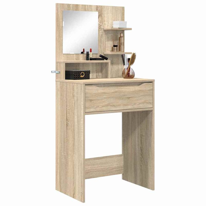 Casa si Gradina - Mobilier - Comode si corpuri - Masute de toaleta - Mese de toaleta pentru dormitor cu sertar cu raft Stejar Sonoma - Infinity.ro