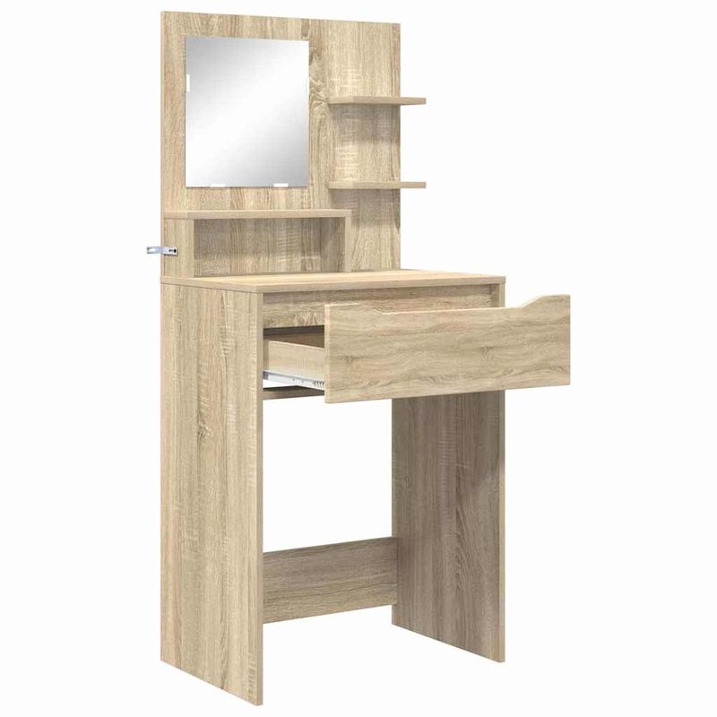 Casa si Gradina - Mobilier - Comode si corpuri - Masute de toaleta - Mese de toaleta pentru dormitor cu sertar cu raft Stejar Sonoma - Infinity.ro