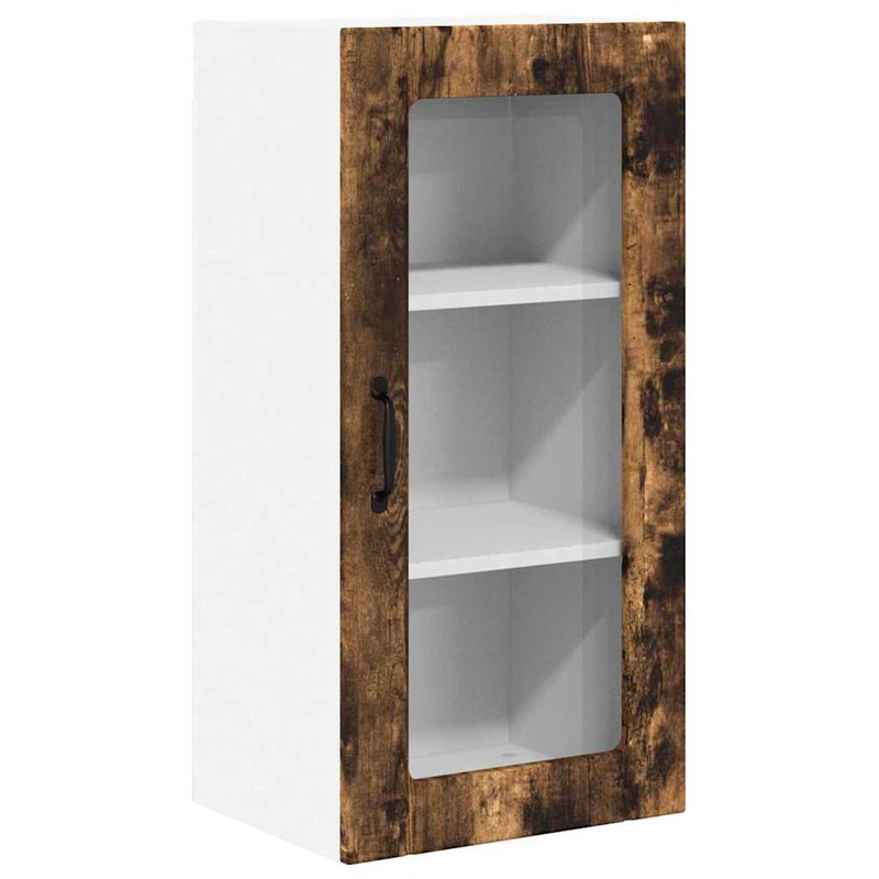Casa si Gradina - Mobilier - Comode si corpuri - Corpuri bucatarie - Dulap suspendat de bucatarie cu raft 2 pcs Stejar fumuriu - Infinity.ro