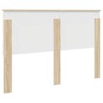 Casa si Gradina - Mobilier - Paturi si accesorii - Accesorii paturi - Tablie de pat cu LED cappuccino 80x5x118/128cm, piele ecologica - Infinity.ro