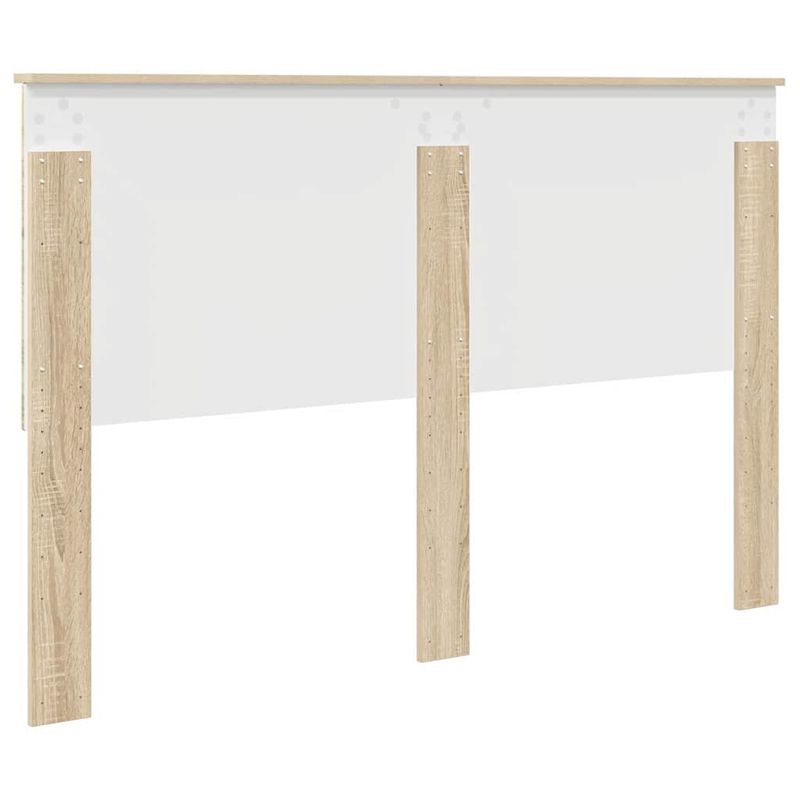 Casa si Gradina - Mobilier - Paturi si accesorii - Accesorii paturi - Tablie de pat cu LED cappuccino 80x5x118/128cm, piele ecologica - Infinity.ro