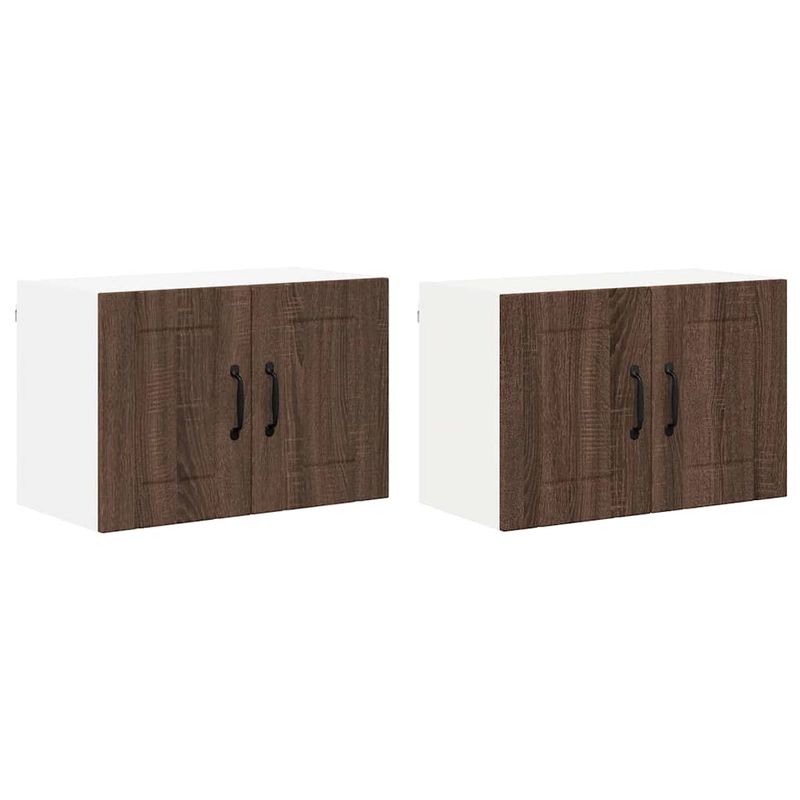 Casa si Gradina - Mobilier - Comode si corpuri - Corpuri bucatarie - Dulapuri de perete pentru bucatarie cu raft 2 pcs Stejar inchis - Infinity.ro