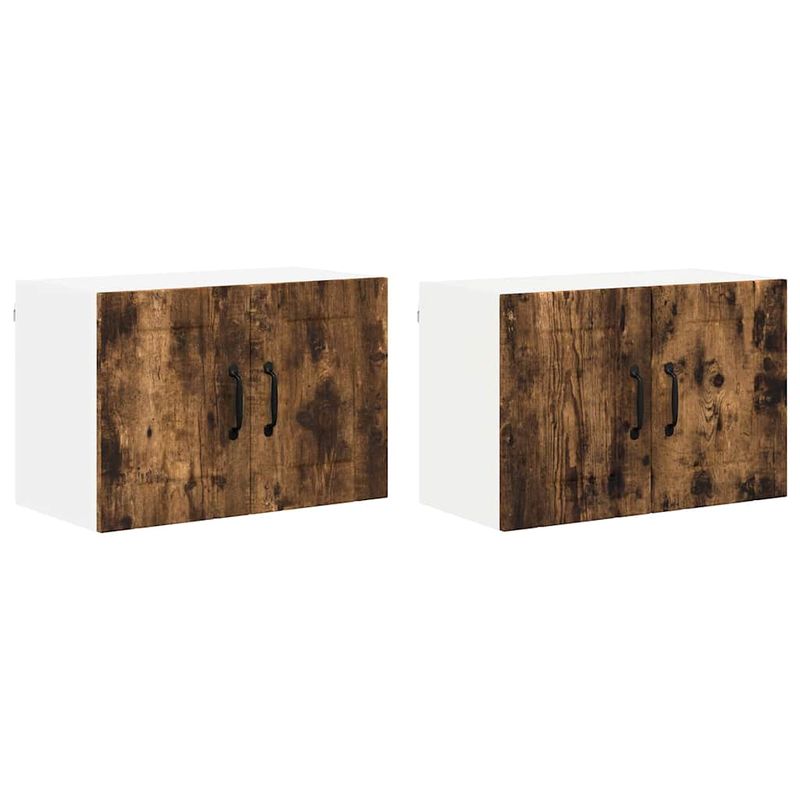 Casa si Gradina - Mobilier - Comode si corpuri - Corpuri bucatarie - Dulapuri de perete pentru bucatarie cu usa 2 pcs Stejar fumuriu - Infinity.ro