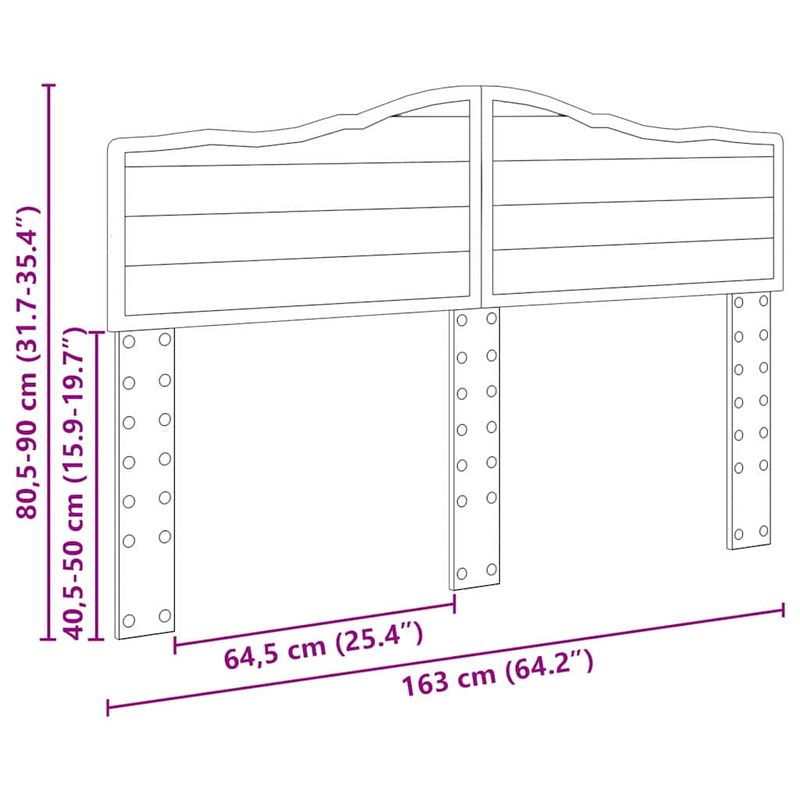 Casa si Gradina - Mobilier - Paturi si accesorii - Accesorii paturi - Tablie de pat cu aripioare gri inchis 183x23x78/88 cm catifea - Infinity.ro
