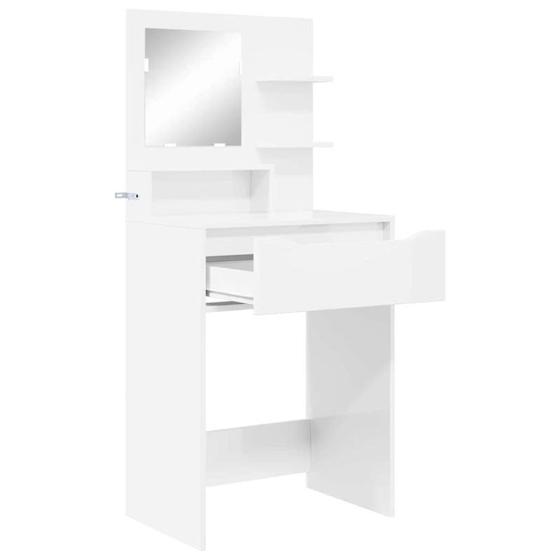 Casa si Gradina - Mobilier - Comode si corpuri - Masute de toaleta - Mese de toaleta pentru dormitor Alb lucios 80 x 39,6 x 135 cm - Infinity.ro