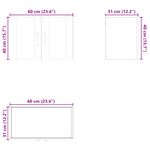 Casa si Gradina - Mobilier - Comode si corpuri - Corpuri bucatarie - Dulap suspendat de bucatarie cu raft Lemn Vechi 60 x 31 x 40 cm - Infinity.ro