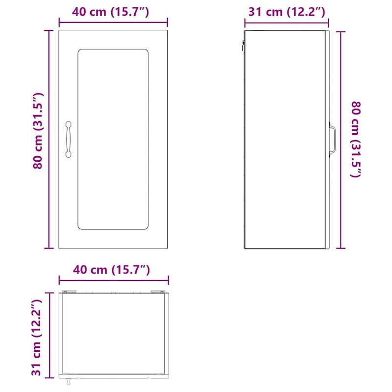 Casa si Gradina - Mobilier - Comode si corpuri - Corpuri bucatarie - Dulap suspendat de bucatarie Alb 40 x 31 x 80 cm Lemn compozit - Infinity.ro