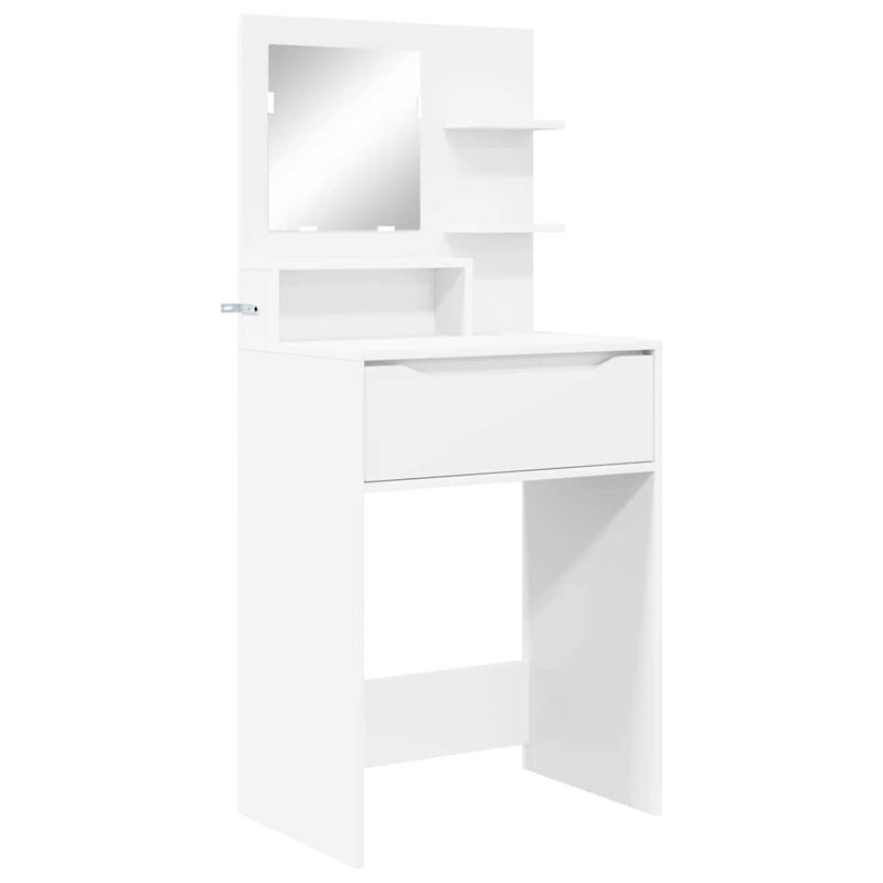 Casa si Gradina - Mobilier - Comode si corpuri - Masute de toaleta - Mese de toaleta pentru dormitor cu raft Alb 80 x 39,6 x 135 cm - Infinity.ro