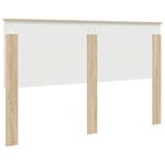 Casa si Gradina - Mobilier - Paturi si accesorii - Accesorii paturi - Tablie de pat cu LED, alb, 147x16x78/88 cm, piele ecologica - Infinity.ro