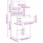 Casa si Gradina - Mobilier - Comode si corpuri - Masute de toaleta - Mese de toaleta pentru dormitor Gri Sonoma 80 x 39,6 x 135 cm - Infinity.ro