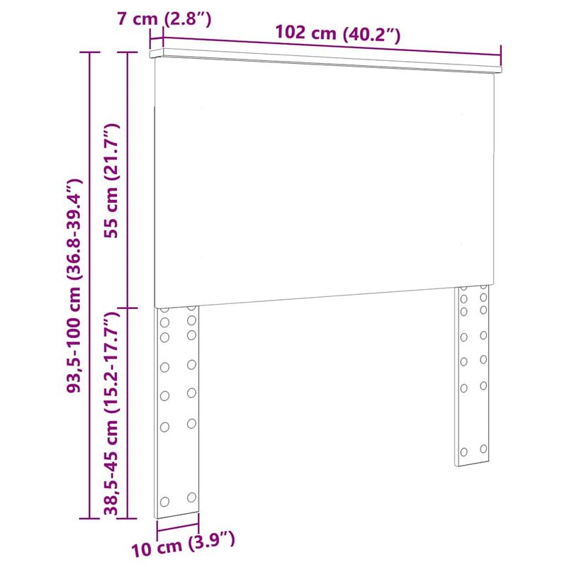 Casa si Gradina - Mobilier - Paturi si accesorii - Accesorii paturi - Tablie de depozitare Stejar afumat 90 cm Lemn compozit - Infinity.ro