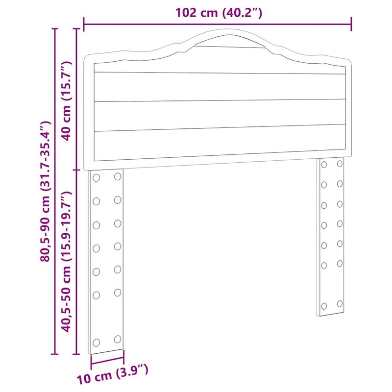 Casa si Gradina - Mobilier - Paturi si accesorii - Accesorii paturi - Tablie de depozitare stejar artizanal 100 cm Lemn compozit - Infinity.ro