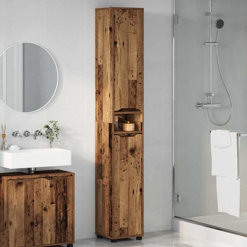 Casa si Gradina - Mobilier - Mobilier baie - Corpuri baie - Dulap de Baie Lemn Vechi 30,5 x 30 x 195 cm Lemn compozit - Infinity.ro