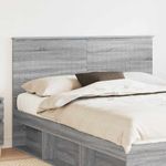 Casa si Gradina - Mobilier - Paturi si accesorii - Accesorii paturi - Tablie de pat cu aripioare gri 93x23x118/128 cm piele eco - Infinity.ro