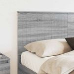 Casa si Gradina - Mobilier - Paturi si accesorii - Accesorii paturi - Tablie de pat cu aripioare gri 93x23x118/128 cm piele eco - Infinity.ro
