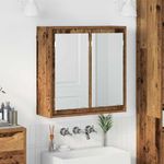 Casa si Gradina - Mobilier - Mobilier baie - Corpuri baie - Dulap cu oglinda pentru baie cu raft Lemn Vechi 60 x 20 x 60 cm - Infinity.ro