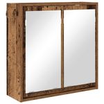 Casa si Gradina - Mobilier - Mobilier baie - Corpuri baie - Dulap cu oglinda pentru baie cu raft Lemn Vechi 60 x 20 x 60 cm - Infinity.ro