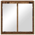 Casa si Gradina - Mobilier - Mobilier baie - Corpuri baie - Dulap cu oglinda pentru baie cu raft Lemn Vechi 60 x 20 x 60 cm - Infinity.ro