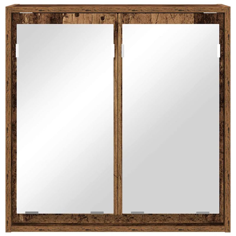 Casa si Gradina - Mobilier - Mobilier baie - Corpuri baie - Dulap cu oglinda pentru baie cu raft Lemn Vechi 60 x 20 x 60 cm - Infinity.ro