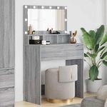 Casa si Gradina - Mobilier - Comode si corpuri - Masute de toaleta - Mese de toaleta pentru dormitor Gri Sonoma 80 x 39,6 x 135 cm - Infinity.ro