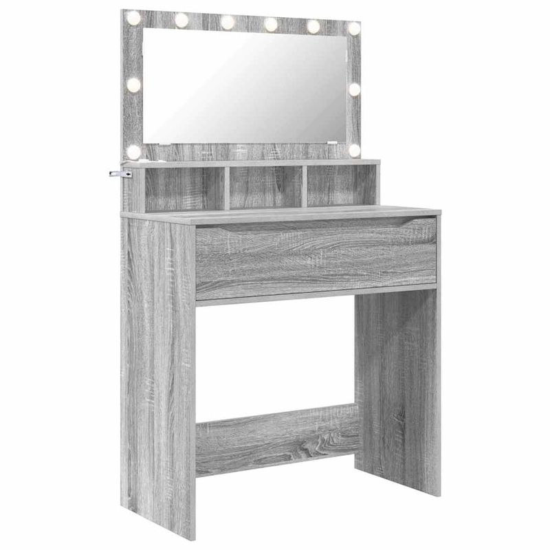 Casa si Gradina - Mobilier - Comode si corpuri - Masute de toaleta - Mese de toaleta pentru dormitor Gri Sonoma 80 x 39,6 x 135 cm - Infinity.ro