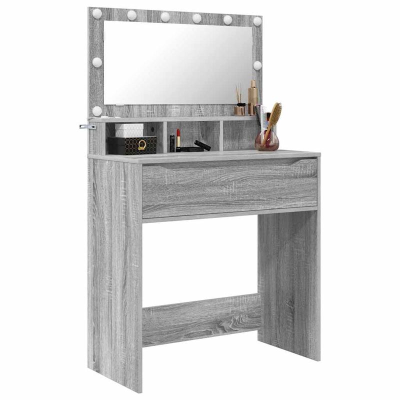 Casa si Gradina - Mobilier - Comode si corpuri - Masute de toaleta - Mese de toaleta pentru dormitor Gri Sonoma 80 x 39,6 x 135 cm - Infinity.ro