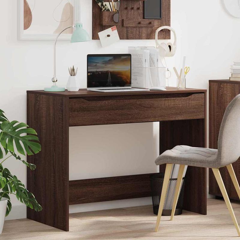 Casa si Gradina - Mobilier - Mese si birouri - Birouri - Birou cu sertar Stejar inchis 100 x 50 x 78 cm Lemn compozit - Infinity.ro