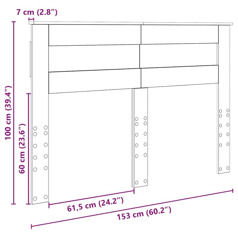 Casa si Gradina - Mobilier - Paturi si accesorii - Accesorii paturi - Tablie de pat cu dulap si LED, gri beton, 100x16,5x103,5 cm - Infinity.ro