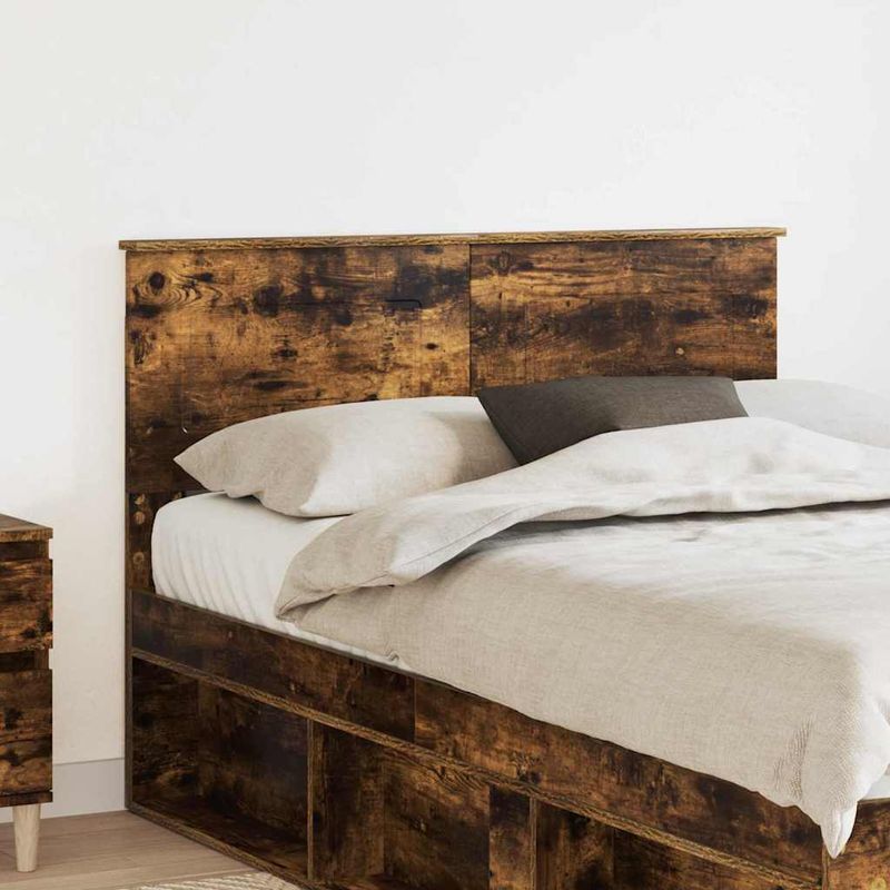 Casa si Gradina - Mobilier - Paturi si accesorii - Accesorii paturi - Tablie de pat cu aripioare, albastru, 93x23x118/128 cm, textil - Infinity.ro