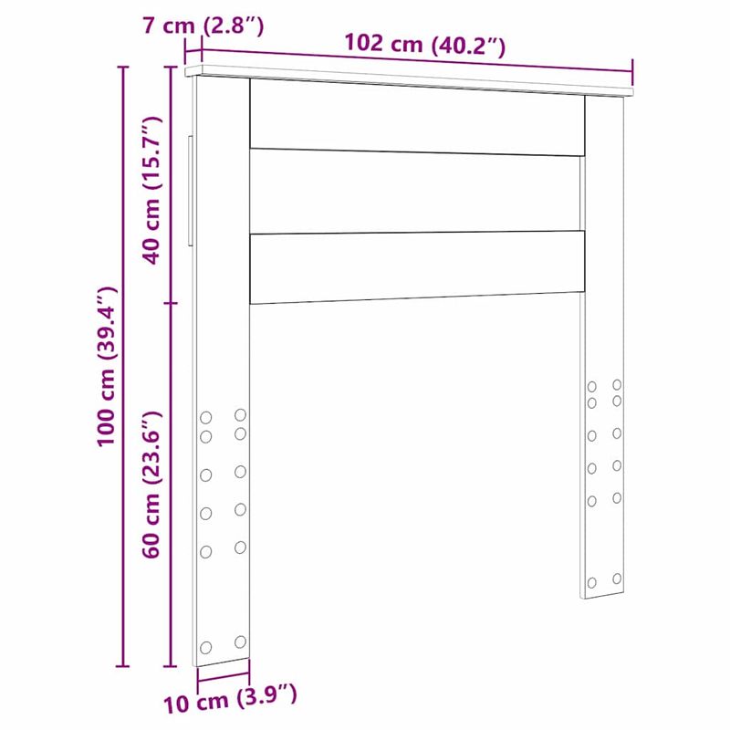 Casa si Gradina - Mobilier - Paturi si accesorii - Accesorii paturi - Tablie de pat cu aripioare maro inchis 93x23x118/128 cm textil - Infinity.ro