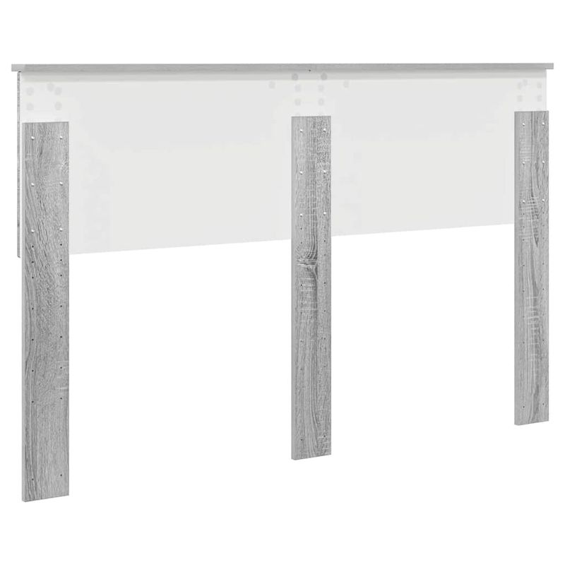 Casa si Gradina - Mobilier - Paturi si accesorii - Accesorii paturi - Tablie de pat cu aripioare gri 93x23x118/128 cm piele eco - Infinity.ro