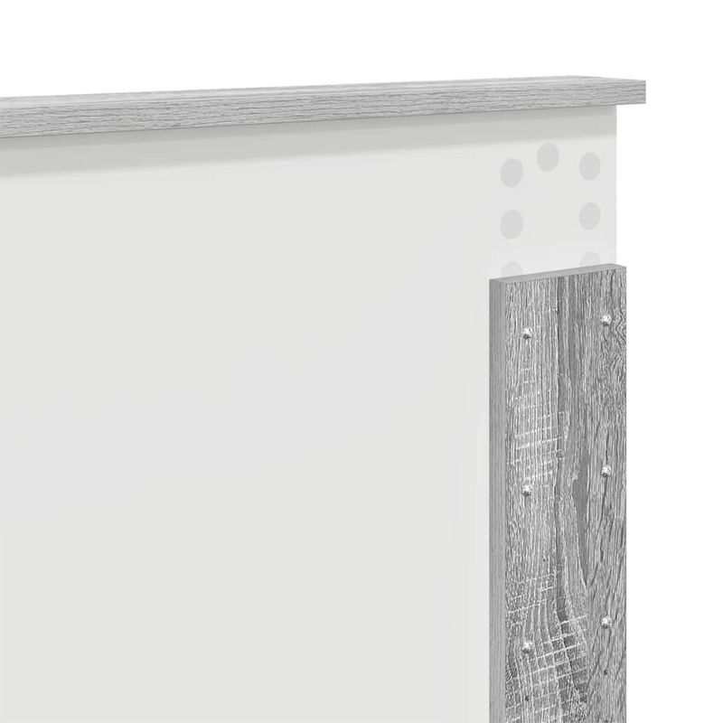 Casa si Gradina - Mobilier - Paturi si accesorii - Accesorii paturi - Tablie de pat cu aripioare gri 93x23x118/128 cm piele eco - Infinity.ro