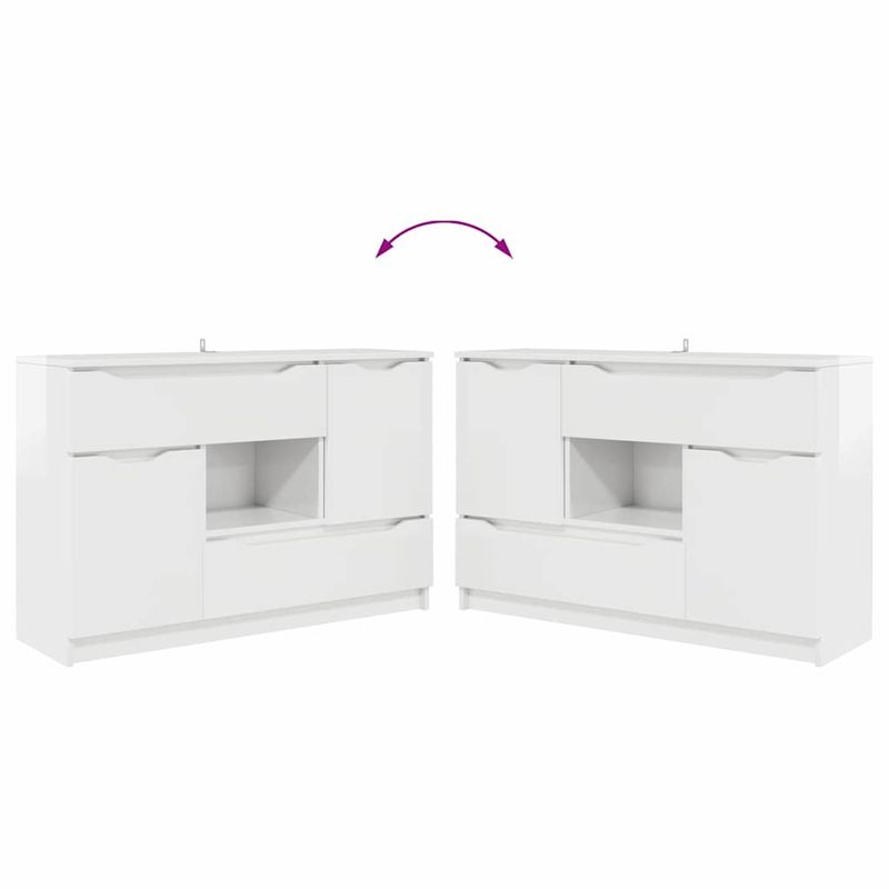 Casa si Gradina - Mobilier - Comode si corpuri - Comode - Bufet cu sertar Alb lucios 100 x 30 x 65,6 Lemn compozit - Infinity.ro