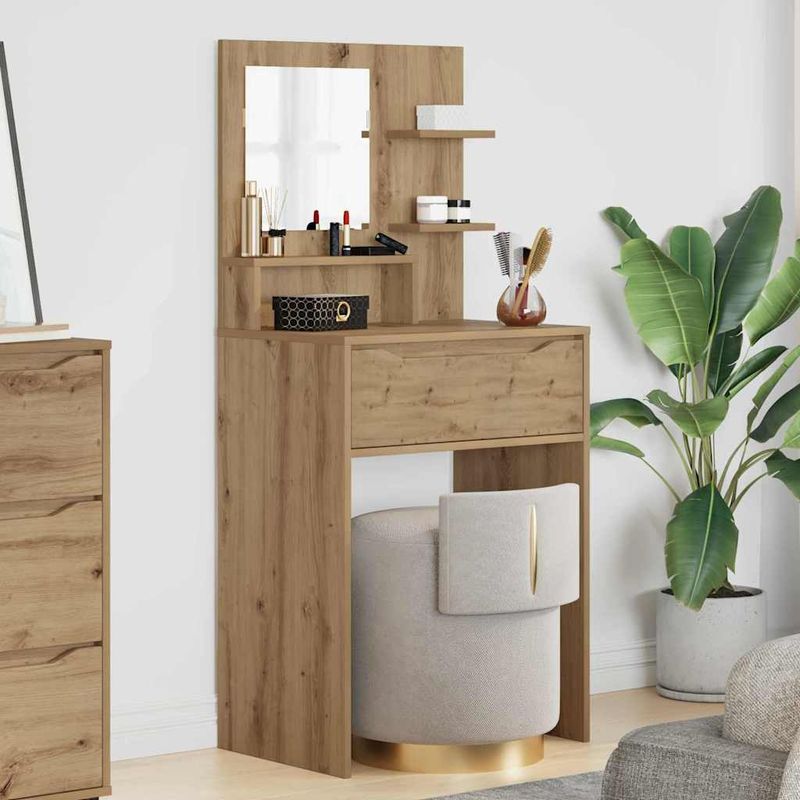 Casa si Gradina - Mobilier - Comode si corpuri - Masute de toaleta - Mese de toaleta pentru dormitor cu sertar Stejar Artizanal - Infinity.ro