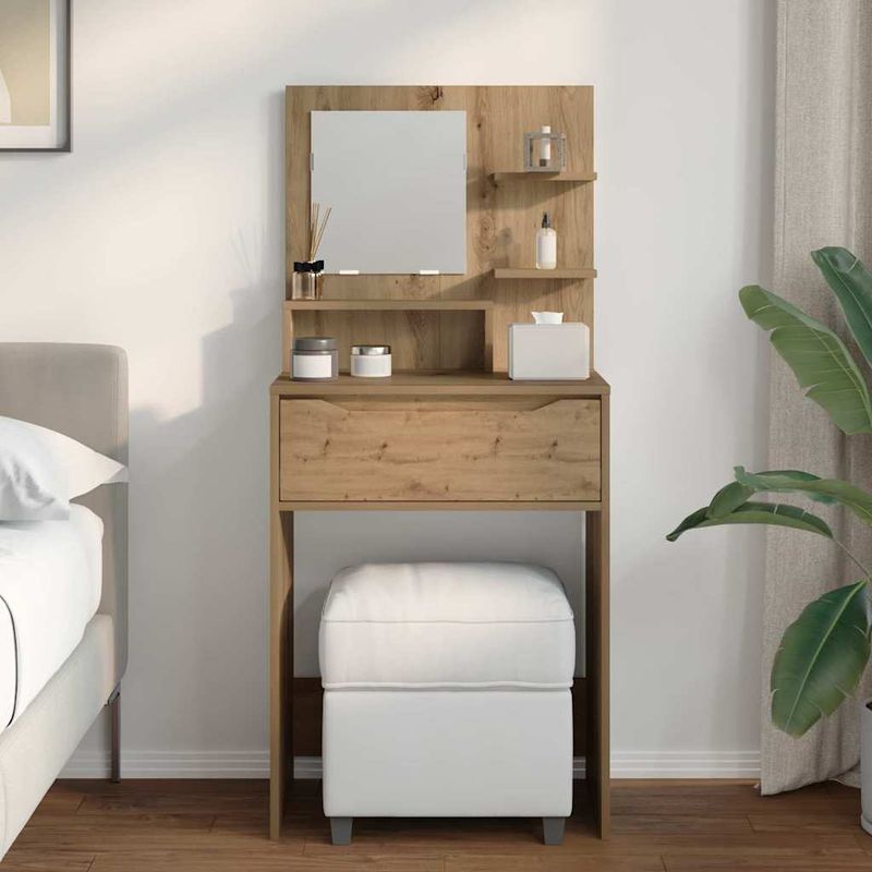 Casa si Gradina - Mobilier - Comode si corpuri - Masute de toaleta - Mese de toaleta pentru dormitor cu sertar Stejar Artizanal - Infinity.ro