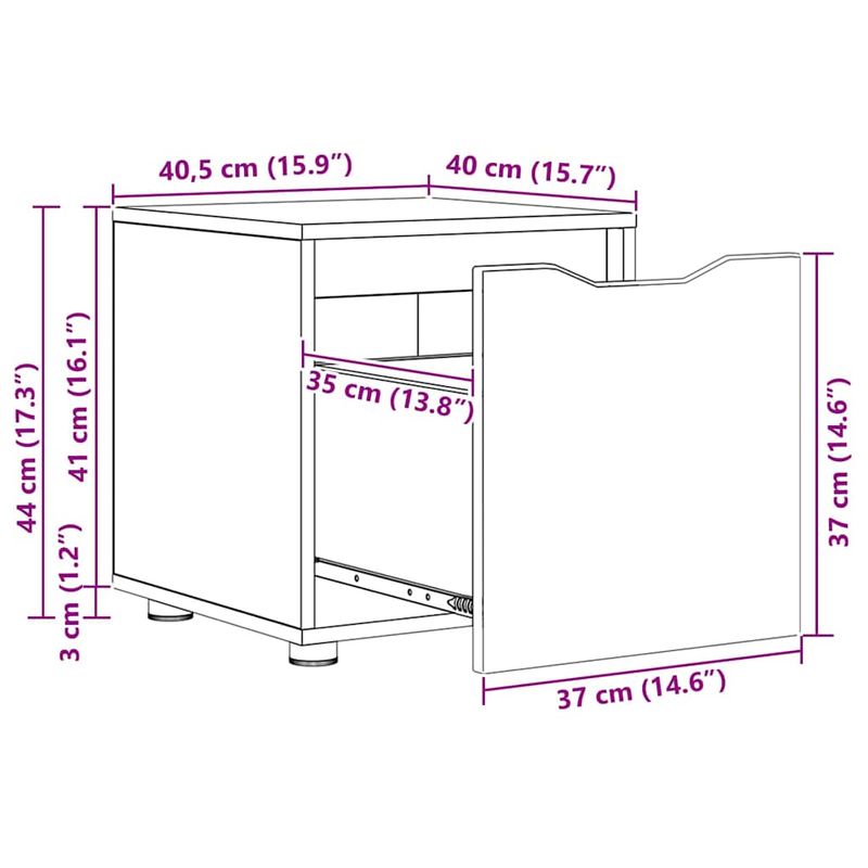Casa si Gradina - Mobilier - Dulapuri si sifoniere - Dulapuri - Dulap de Baie Gri din beton 40,5 x 40 x 44 cm Lemn compozit - Infinity.ro