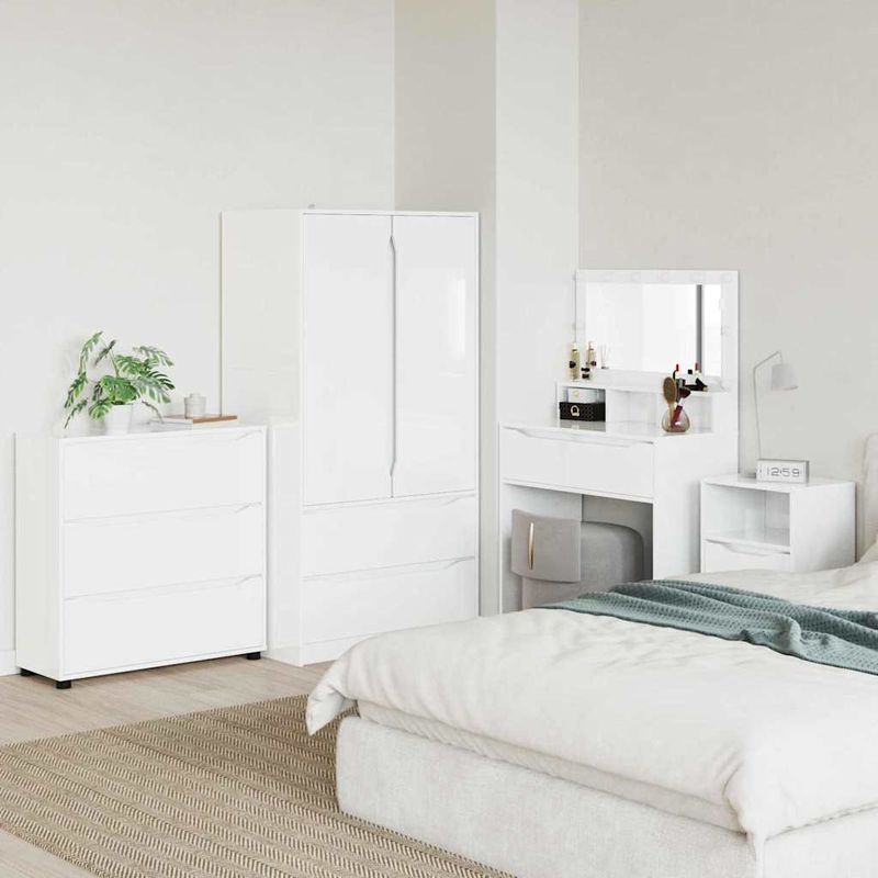 Casa si Gradina - Mobilier - Dulapuri si sifoniere - Dulapuri - Dulap de depozitare Alb lucios 80 x 31 x 81 cm Lemn compozit - Infinity.ro