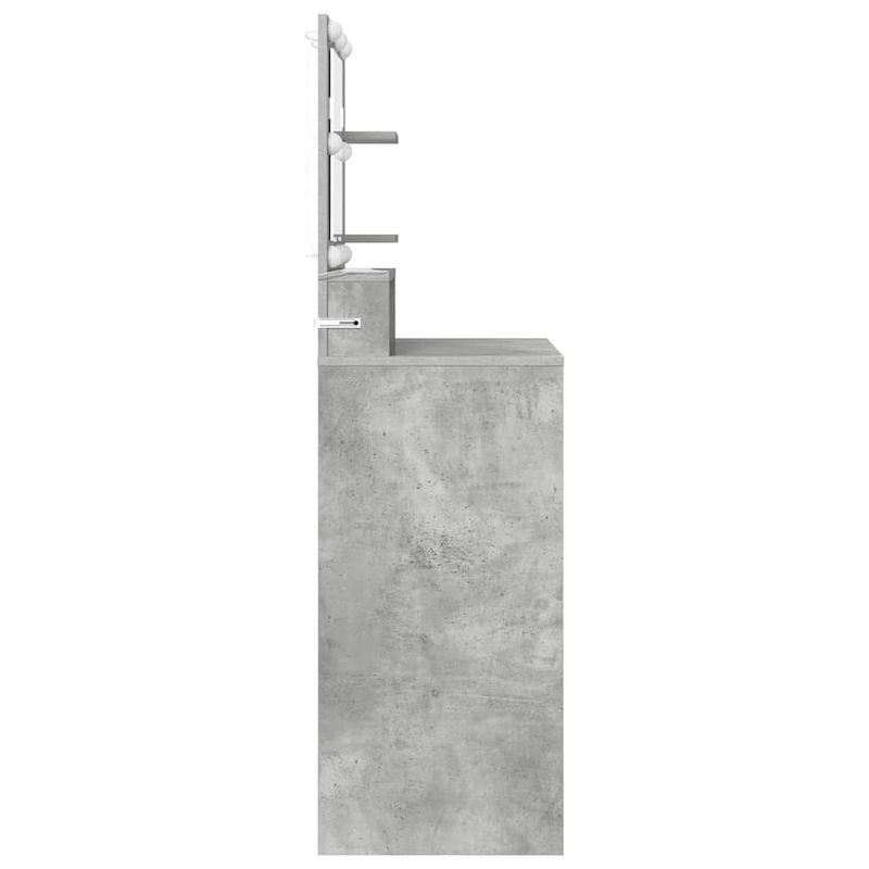 Casa si Gradina - Mobilier - Comode si corpuri - Masute de toaleta - Mese de toaleta pentru dormitor cu sertar cu raft Gri din beton - Infinity.ro